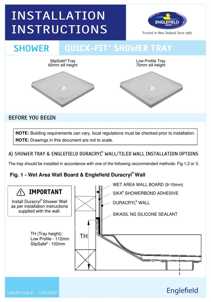 Englefield QUICK-FIT SHOWER TRAY installation instructions