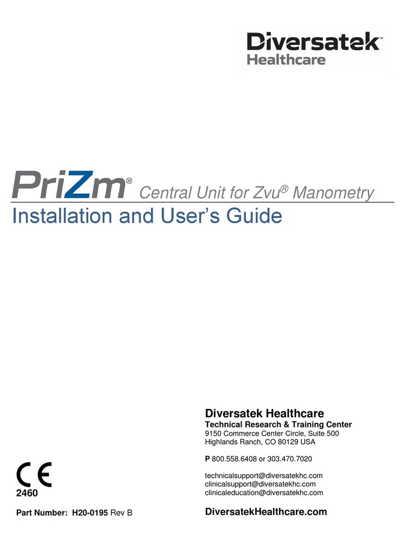 Diversatek Healthcare PriZm Installation and user guide Diversatek Healthcare PriZm Installation and user guide