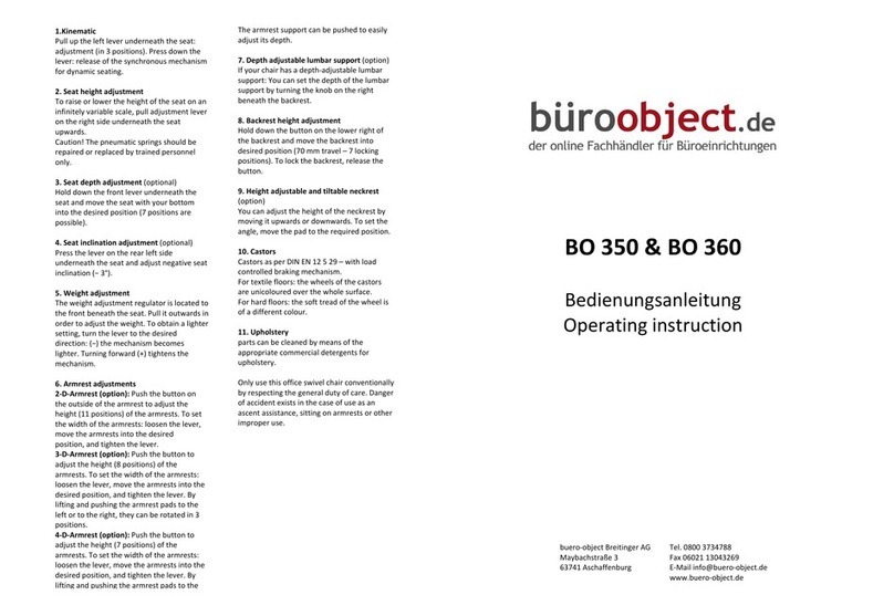 buroobject BO 350 Operating	 instruction