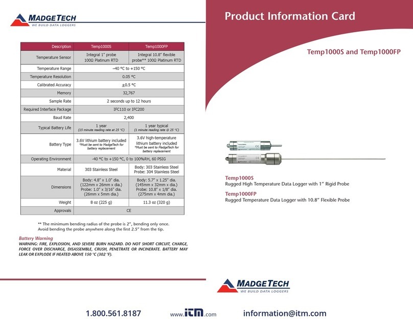 MadgeTech Temp1000S User manual