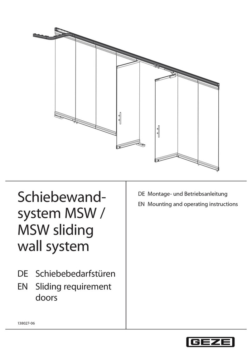 GEZE MSW sliding wall system Service manual
