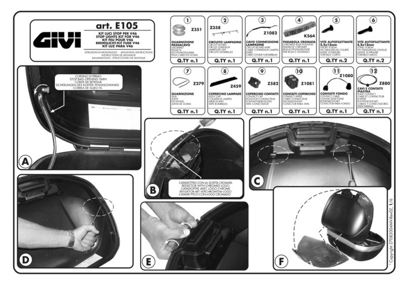 GIVI E105 Mounting instructions GIVI E105 Mounting instructions