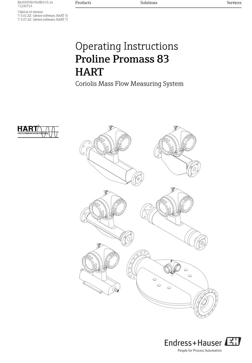Endress+Hauser HART Proline Promass 83 User manual