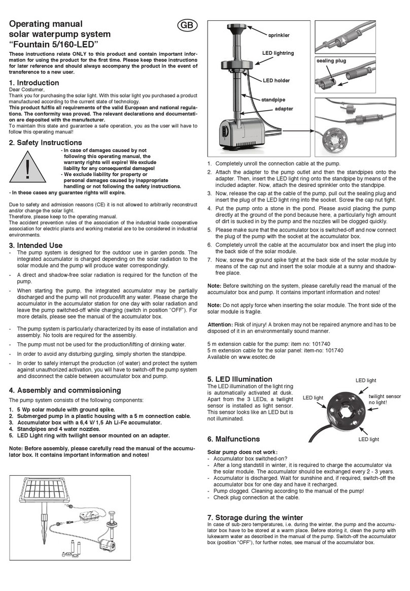 Ecotec Fountain 5/160-LED operating manual