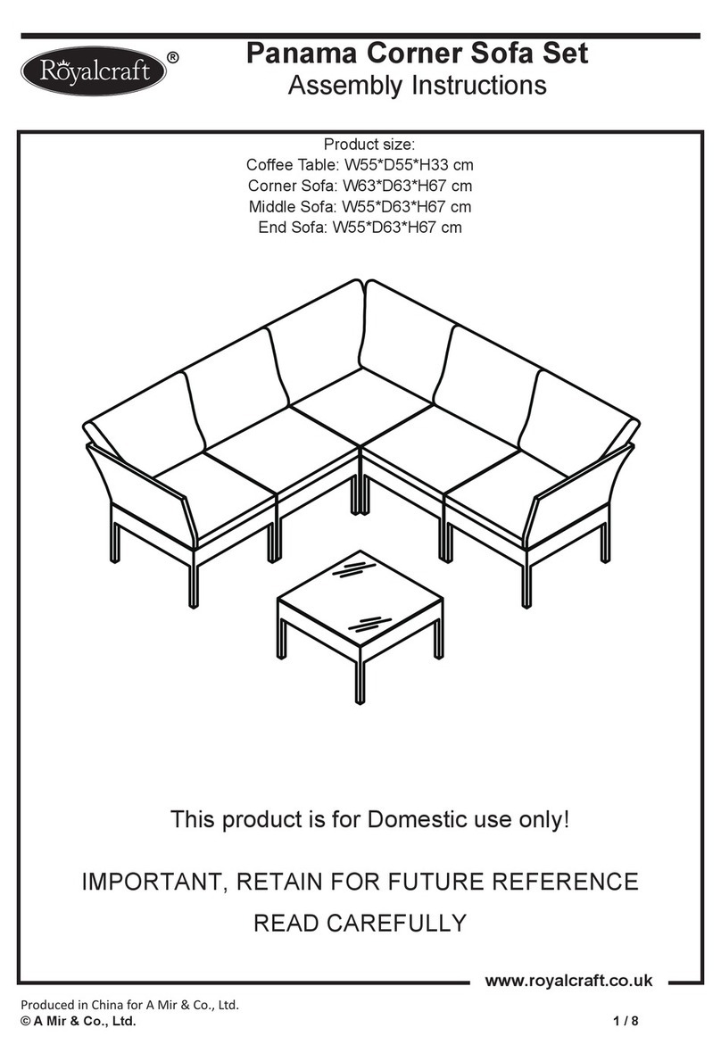 Royalcraft Panama Corner Sofa Set User manual Royalcraft Panama Corner Sofa Set User manual