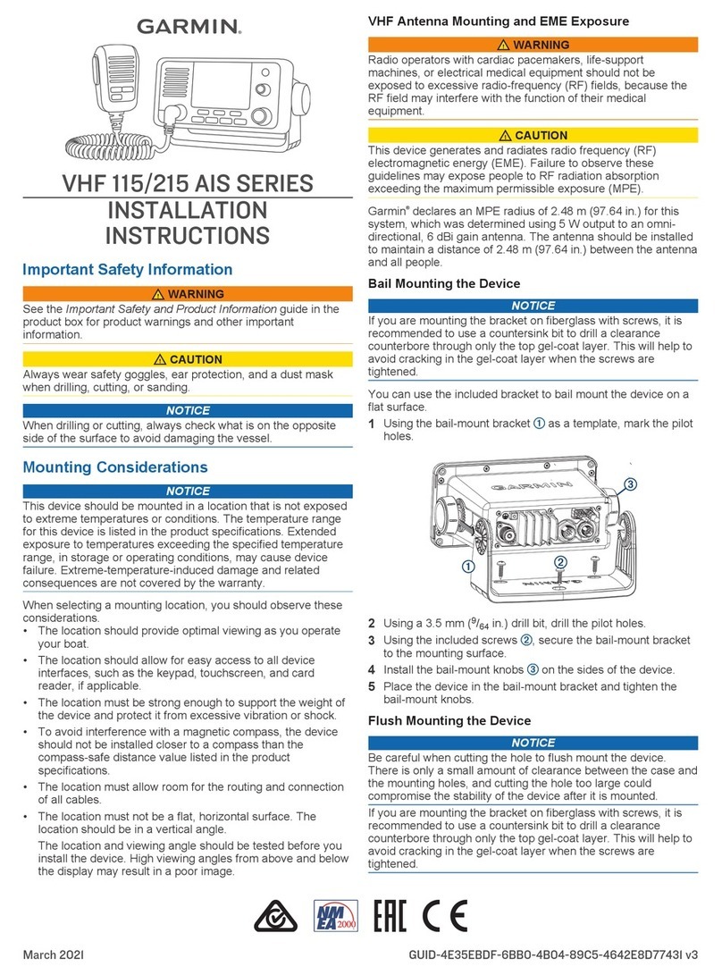 Garmin VHF 115 Series installation instructions