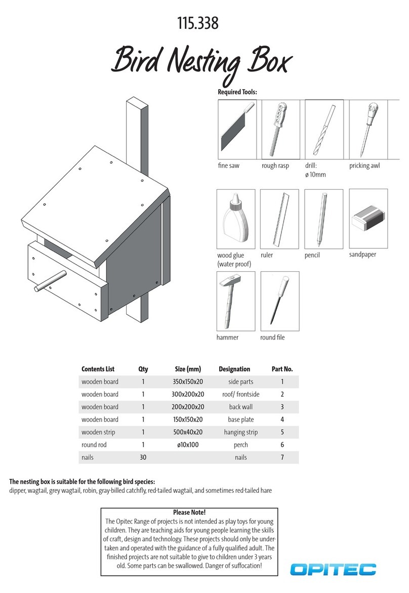 Opitec Bird Nesting Box 115.338 User manual