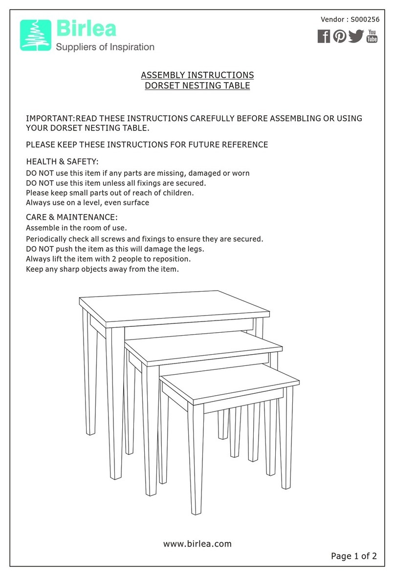 Birlea DORSET NESTING TABLE S000256 User manual