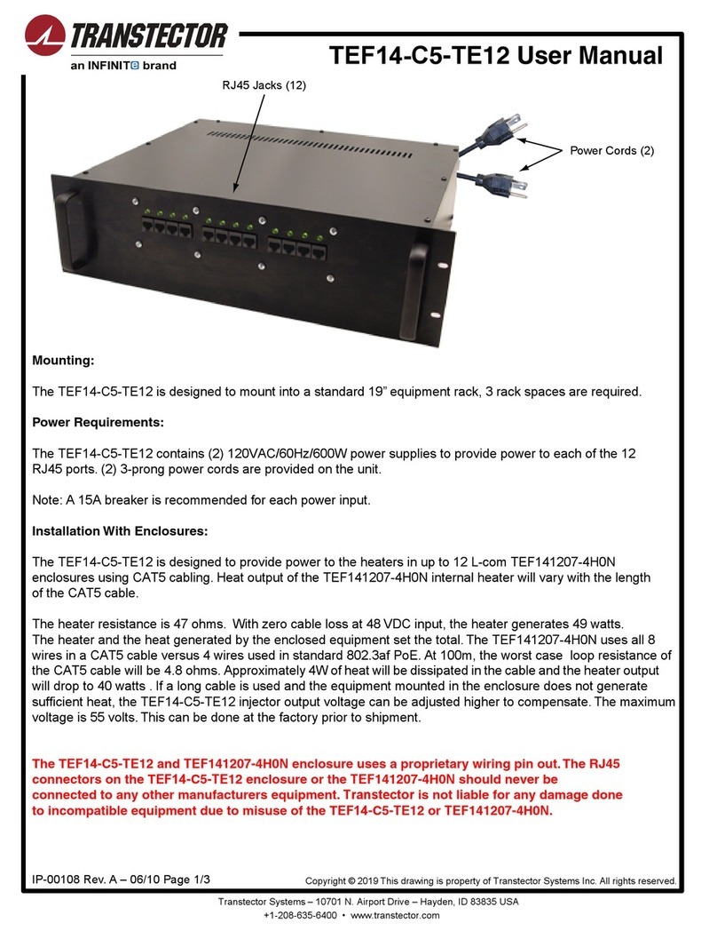 Infinite Transtector TEF14-C5-TE12 user manual