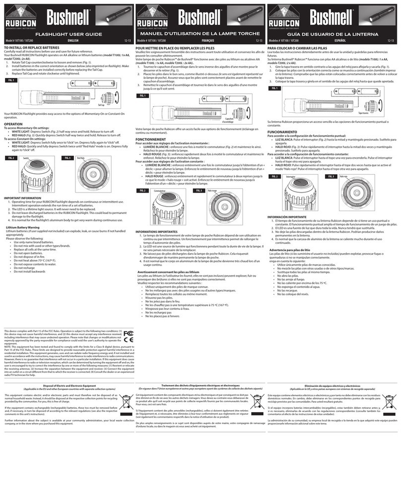 Rubicon Bushnell T100L User manual