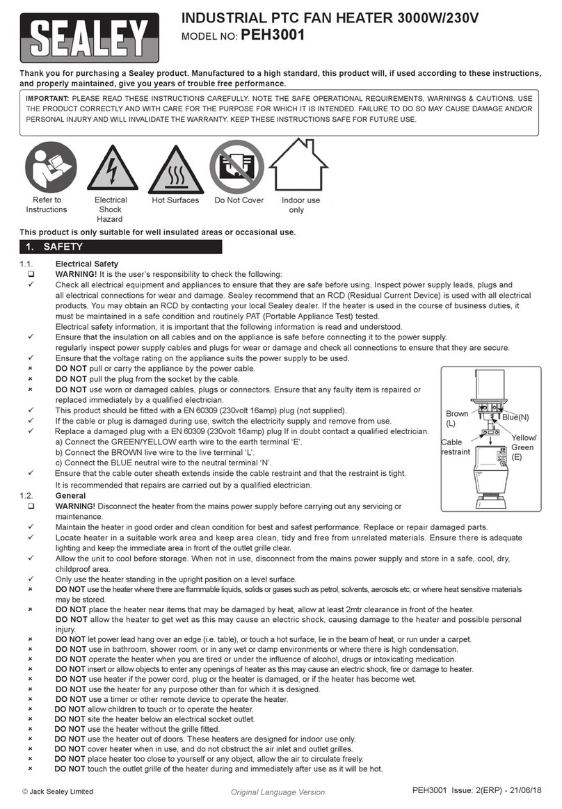 Sealey PEH3001 quick start guide