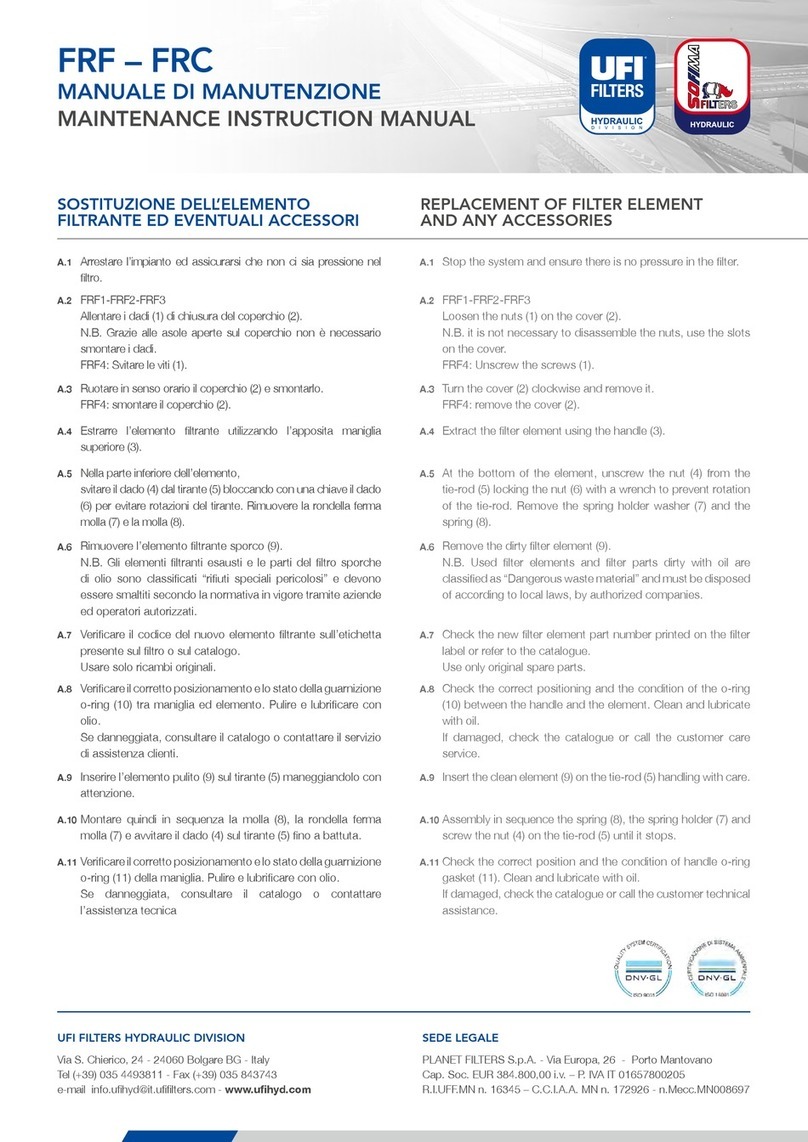 UFi FRF1 MAINTENANCE INSTRUCTIONS MANUAL