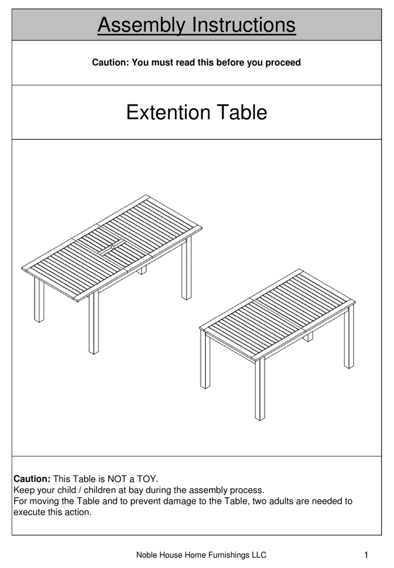 Noble House Home Furnishings Extention Table Assembly instructions Noble House Home Furnishings Extention Table Assembly instructions