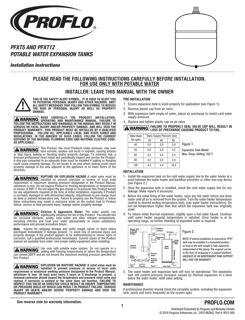 ProFlo PFXT5 installation instructions