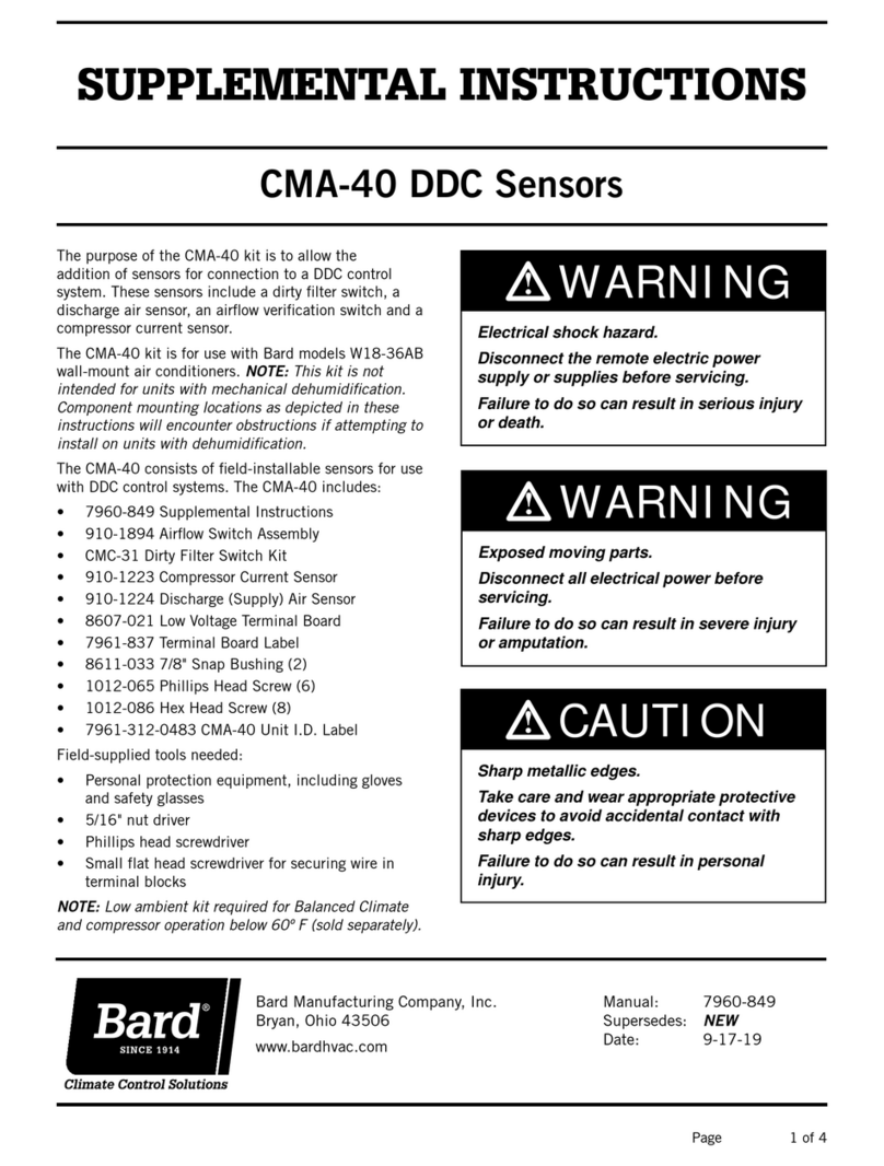 Bard CMA-40 Supplemental instructions