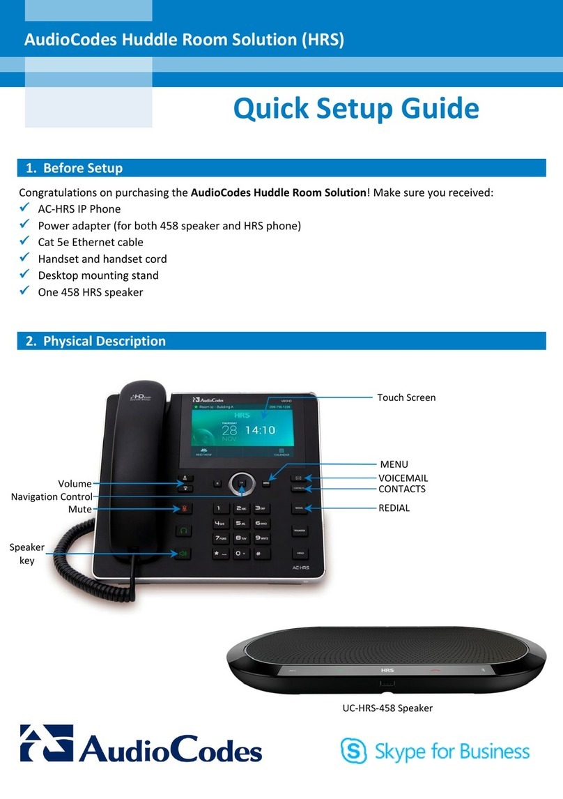 AudioCodes Huddle Room Solution Quick setup guide