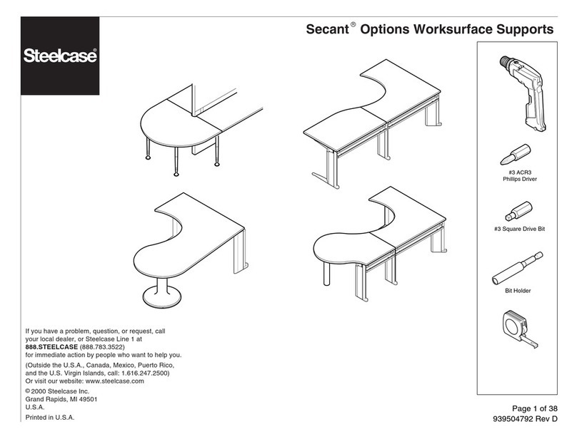 Steelcase Secant Options Worksurface Supports manual