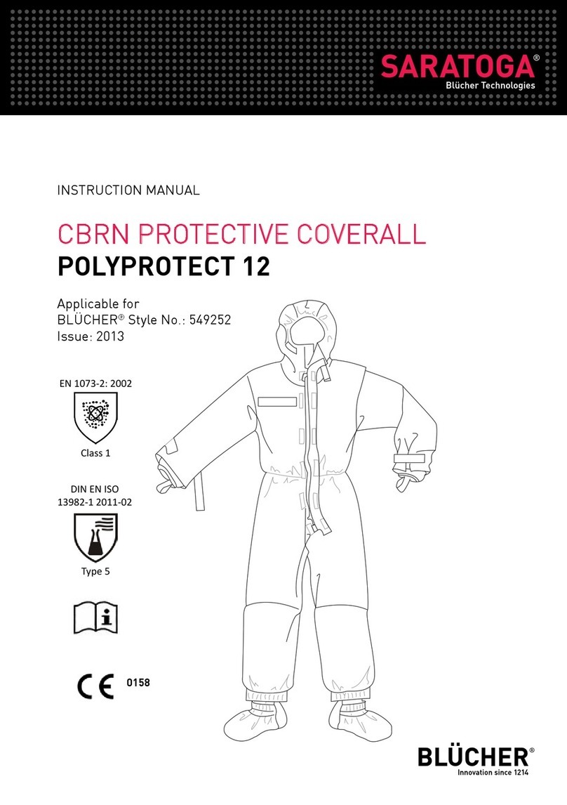 BLUCHER SARATOGA CBRN PROTECTIVE COVERALL instruction manual