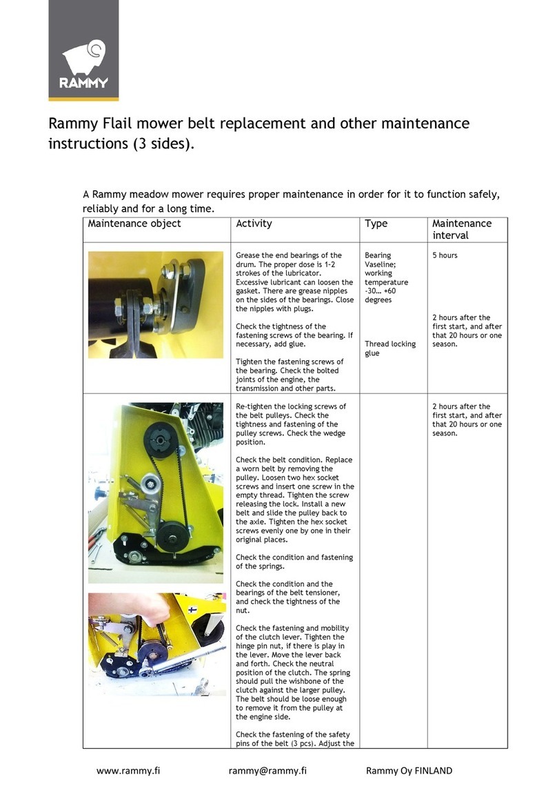 Rammy Flail Mower Maintenance instructions