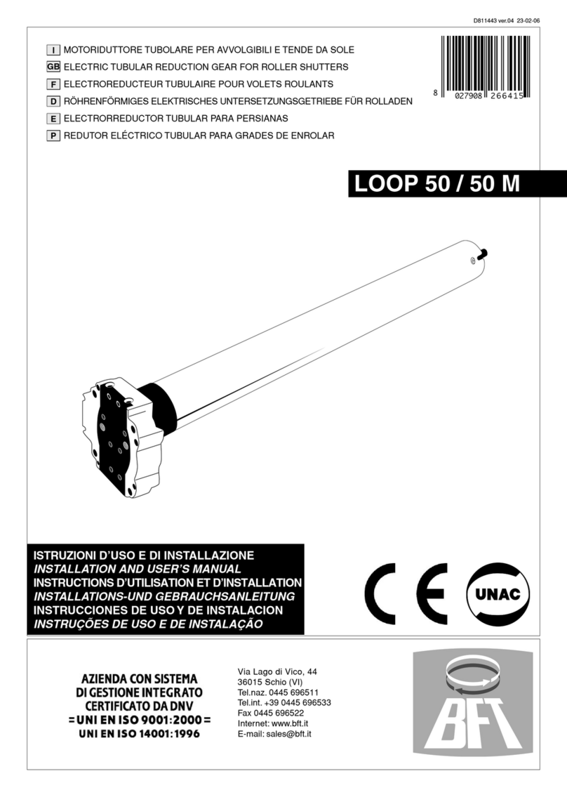 BFT LOOP 50/10 Installation and user manual