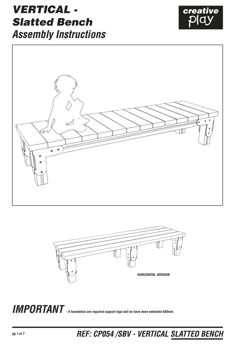 Creative Play VERTICAL-Slatted Bench Assembly instructions