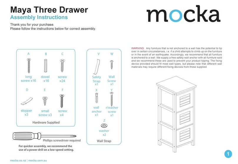 Mocka Maya Three Drawer Assembly instructions