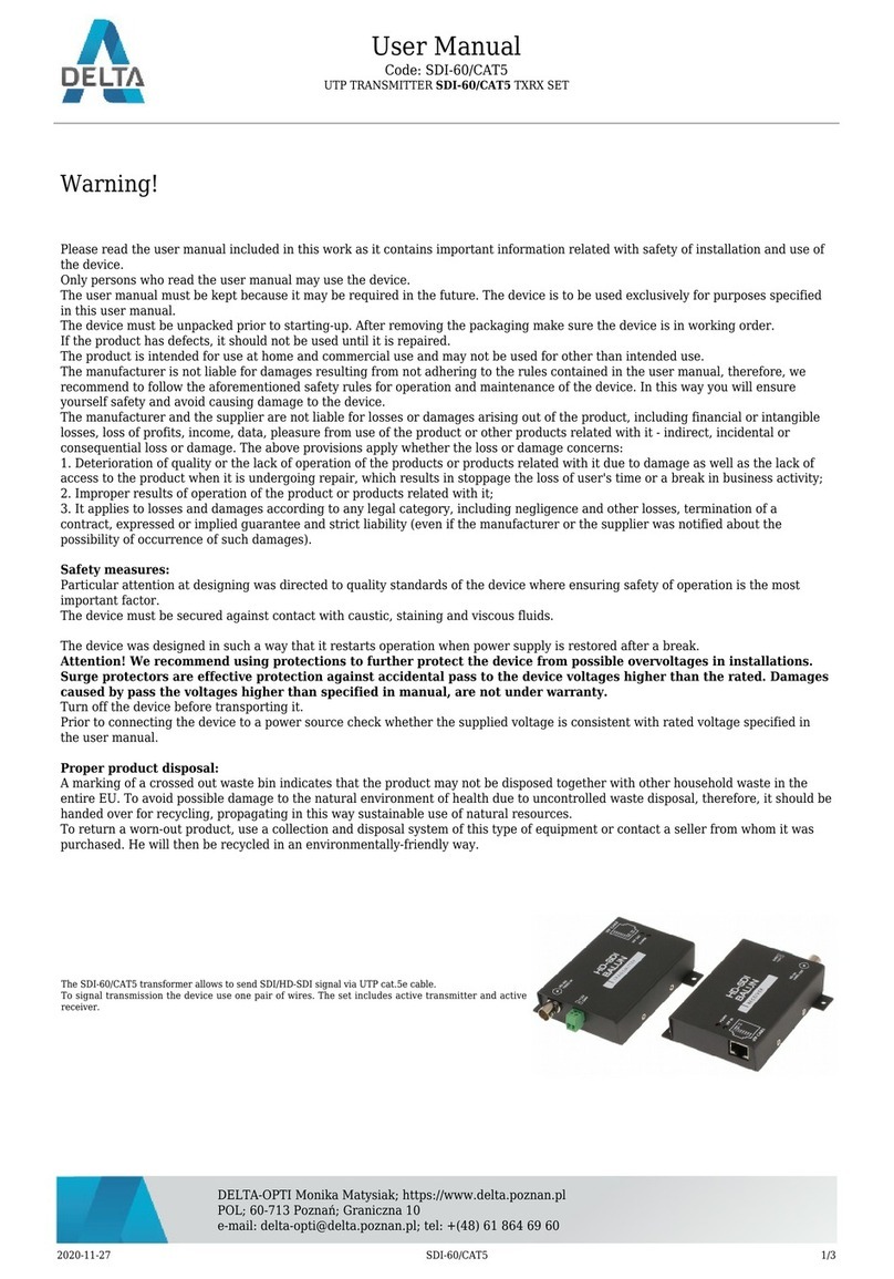 Delta SDI-60/CAT5 user manual