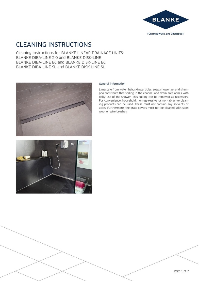 Blanke DIBA-LINE 2.0 Cleaning instructions