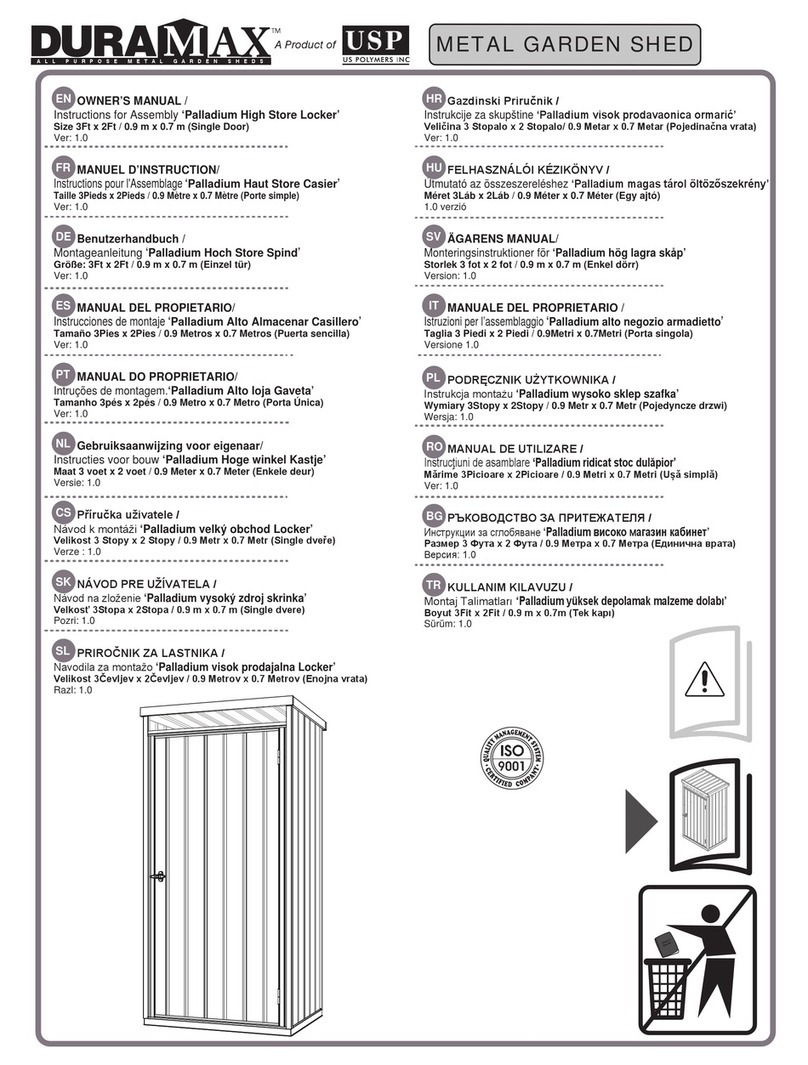 USP DuraMax Palladium High Store Locker Owner's manual/ instructions for assembly USP DuraMax Palladium High Store Locker Owner's manual/ instructions for assembly