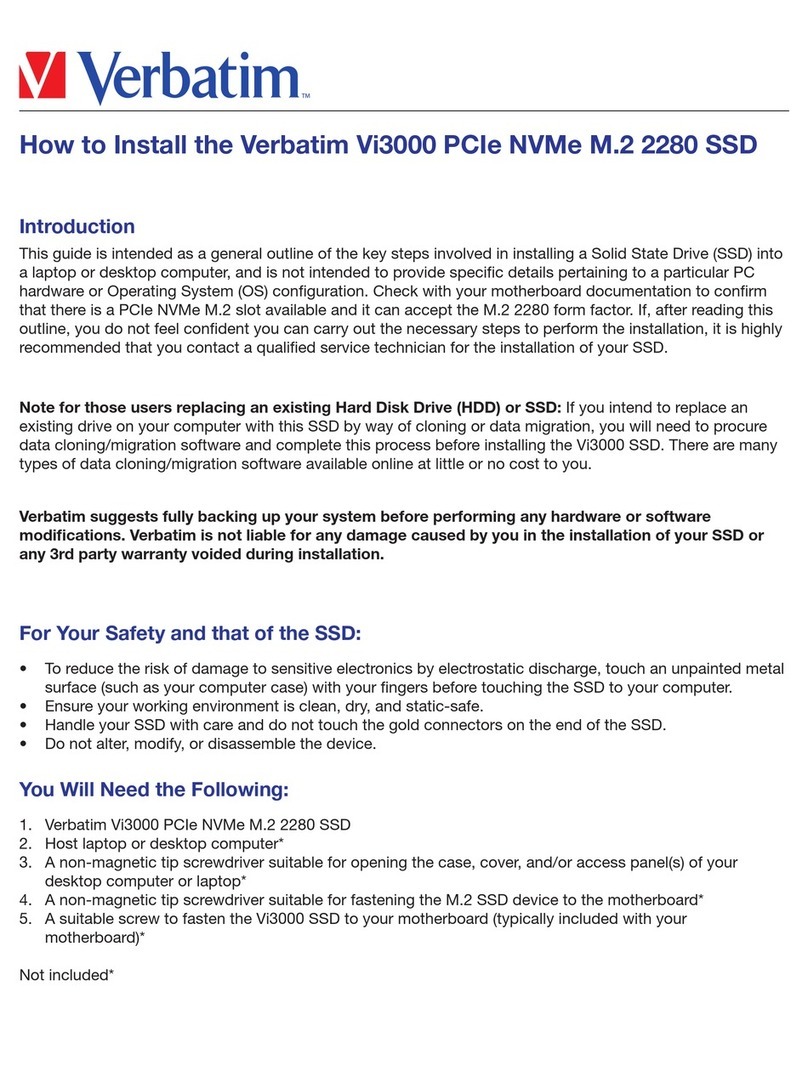Verbatim Vi3000 Instruction sheet