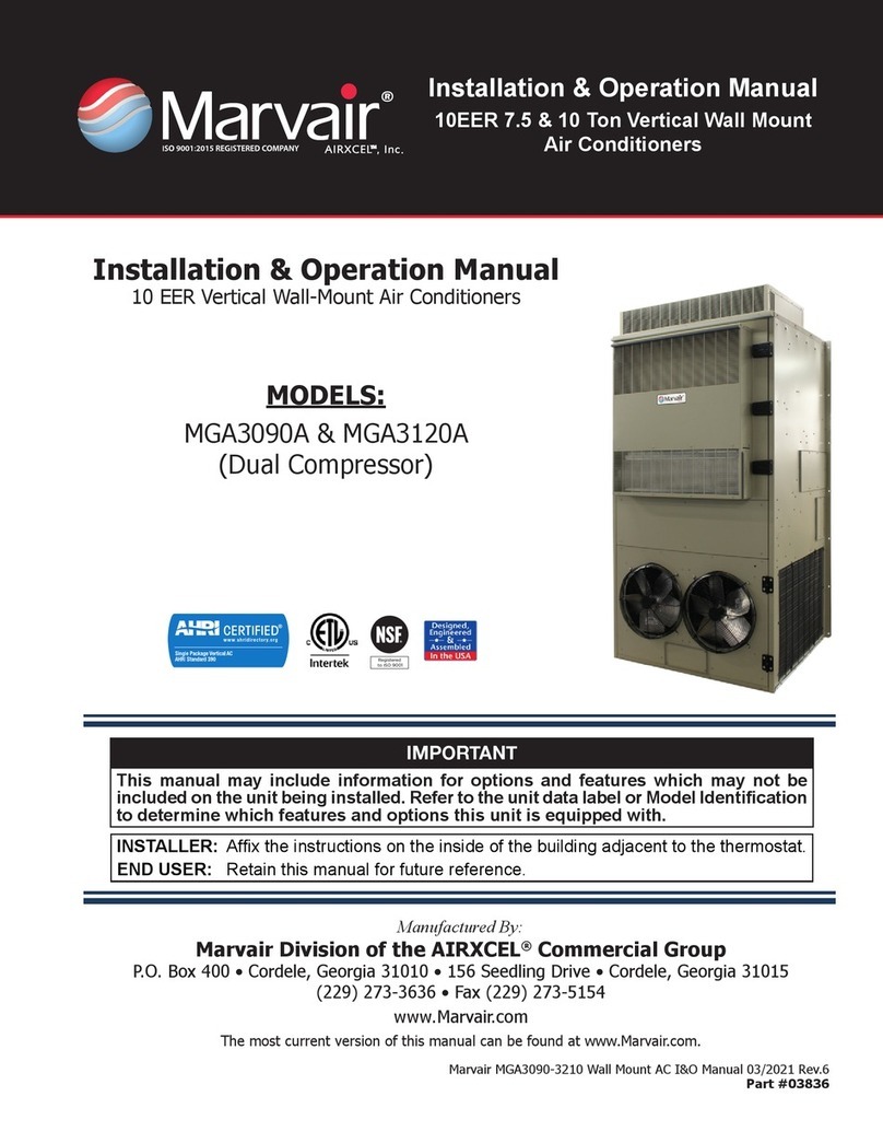Airxcel Marvair MGA3090A User manual