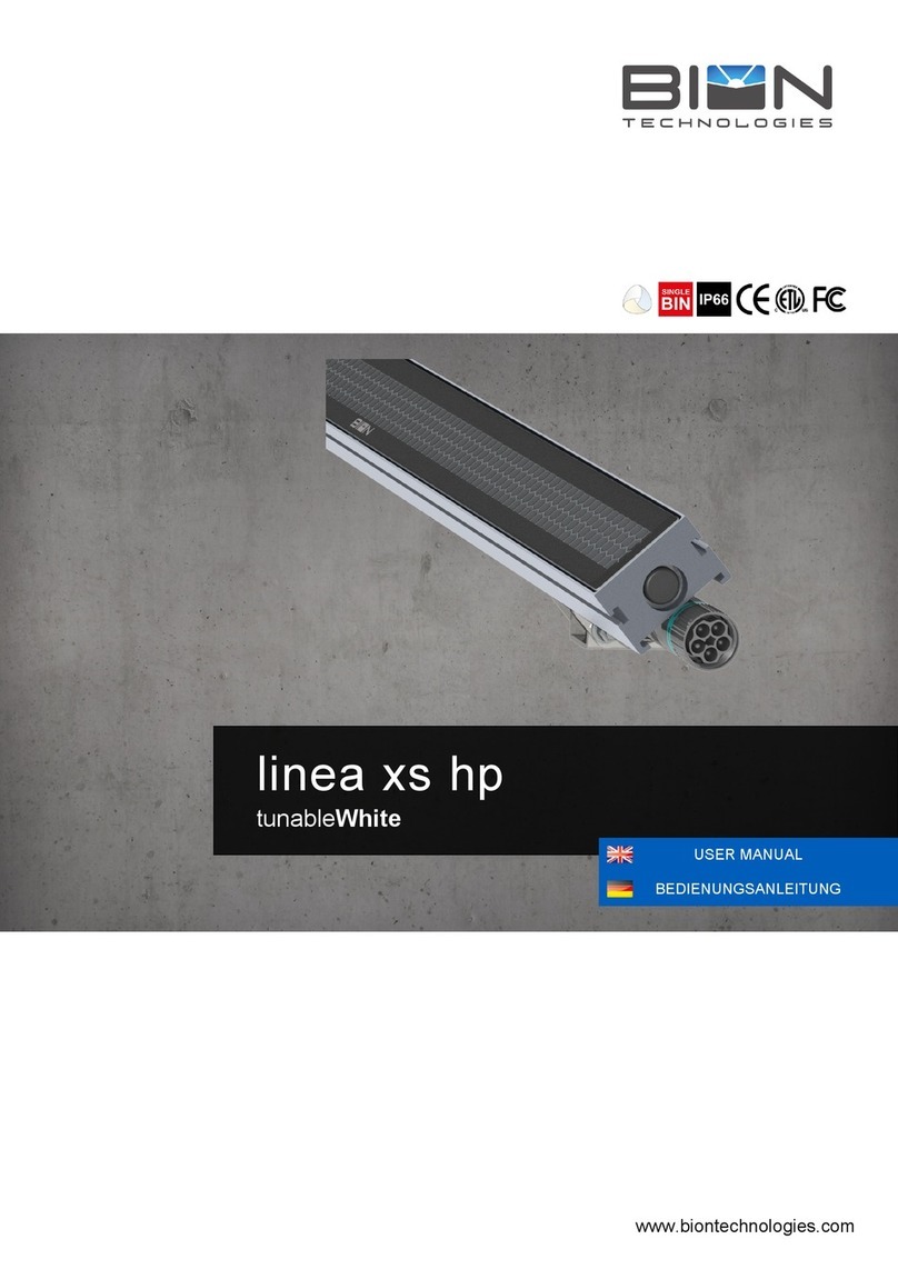 BION TECHNOLOGIES tunableWhite linea xs hp user manual
