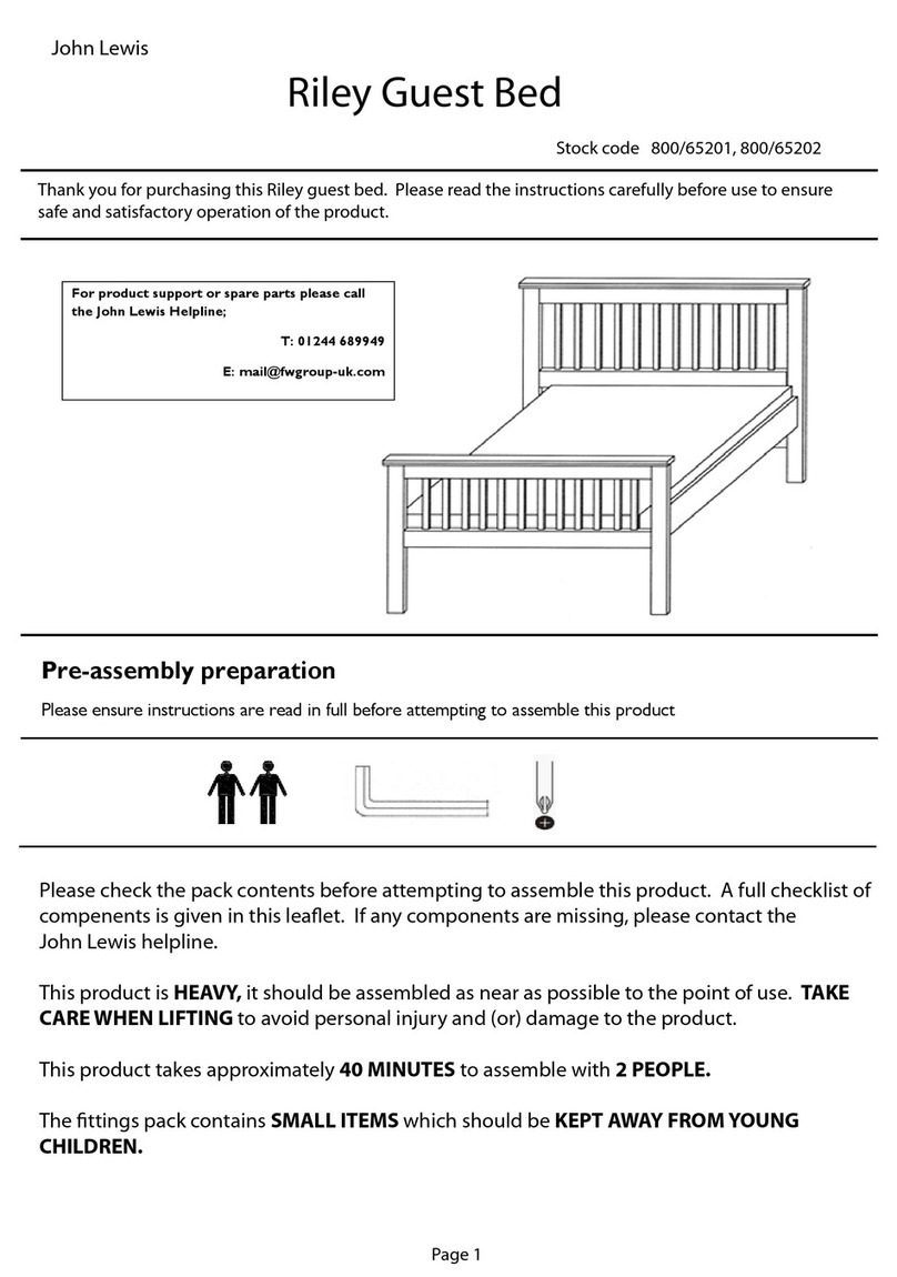 John Lewis Riley Guest Bed 800/65201 User manual