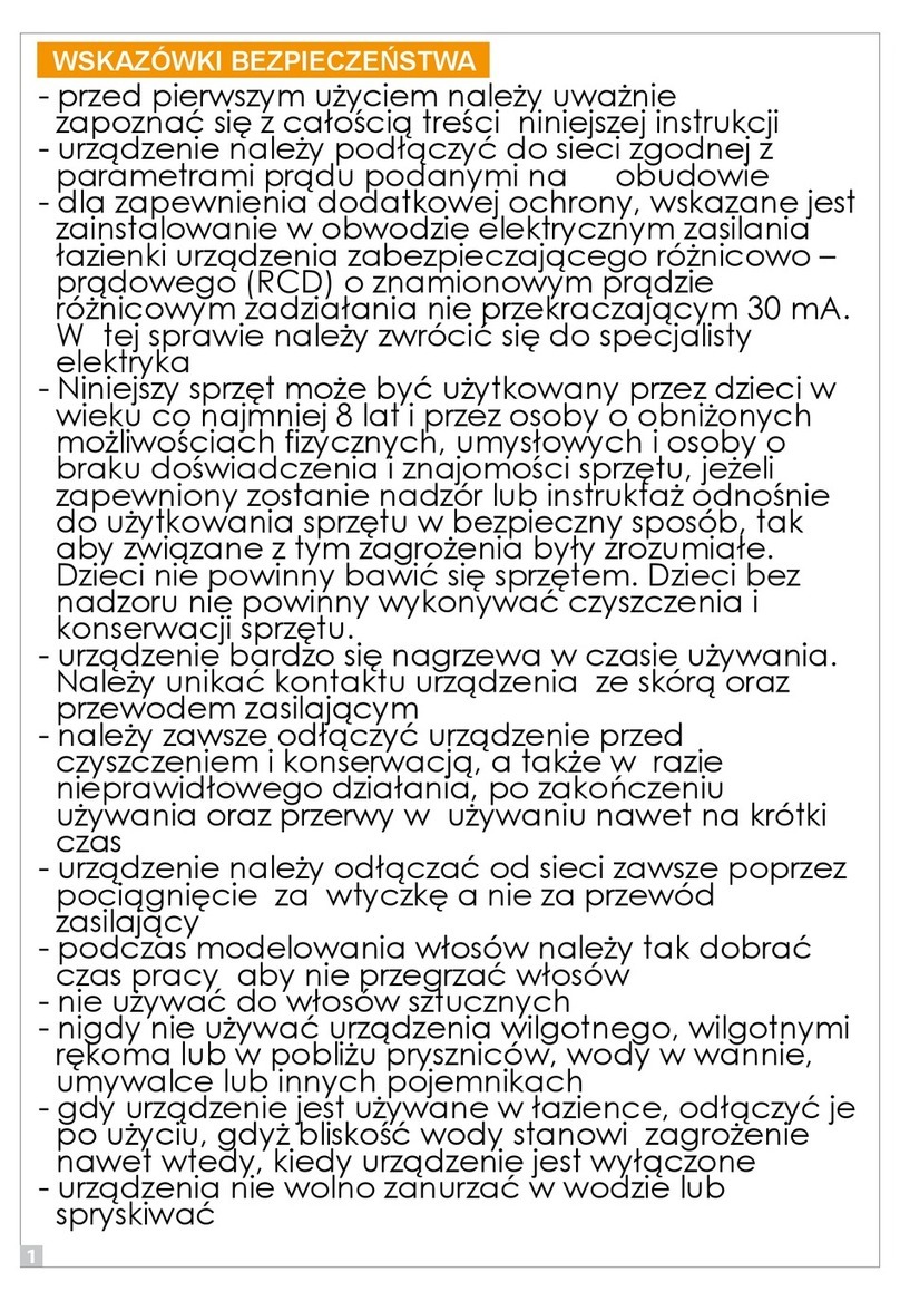 Eldom RW20 User manual