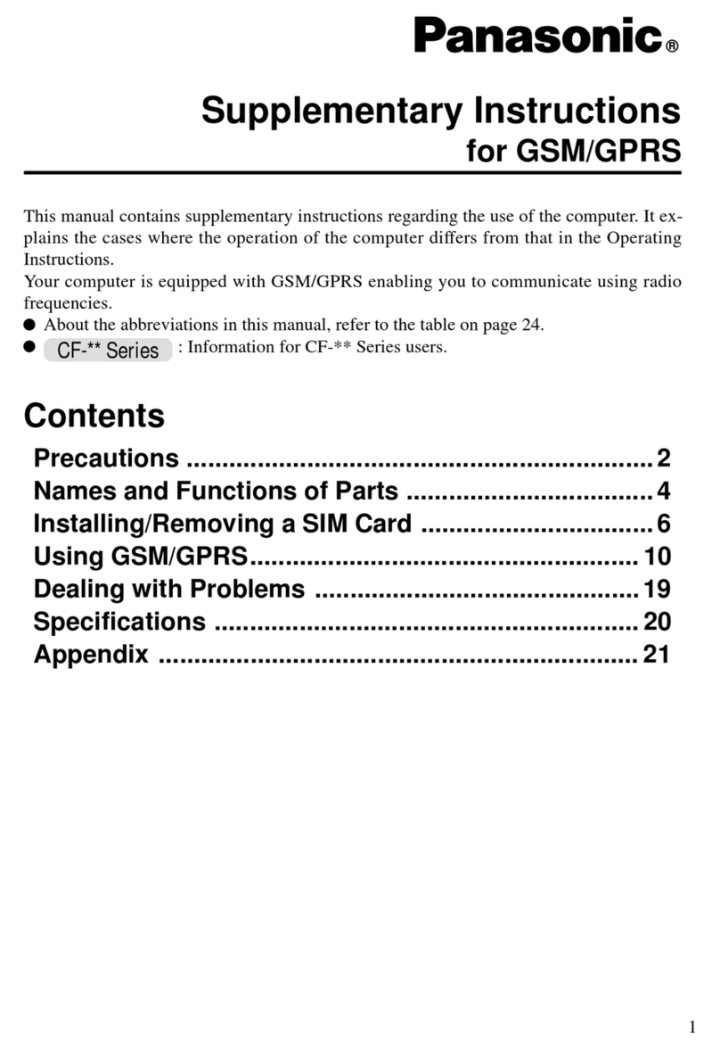 Panasonic SF Series Supplementary instructions