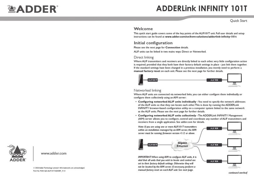 ADDER ADDERLink INFINITY 101T quick start