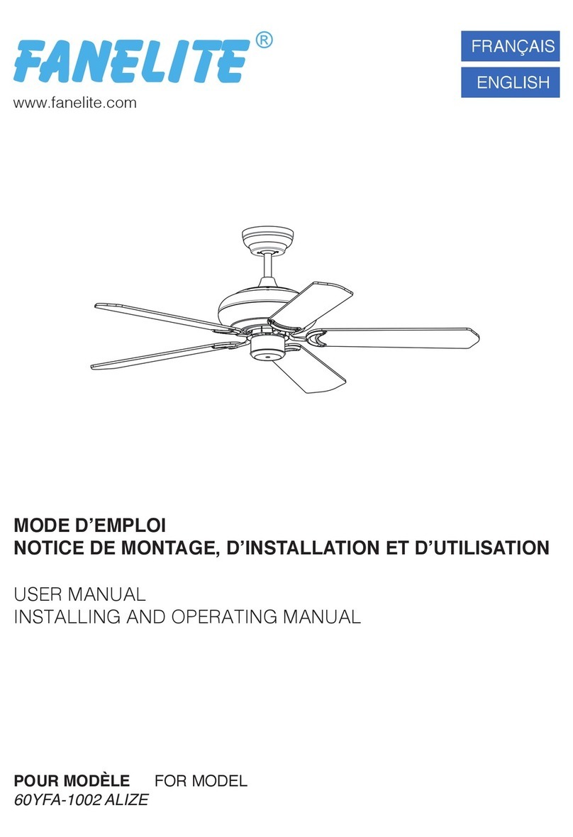 Fanelite 60YFA-1002 ALIZE USER MANUAL, INSTALLING AND OPERATING MANUAL