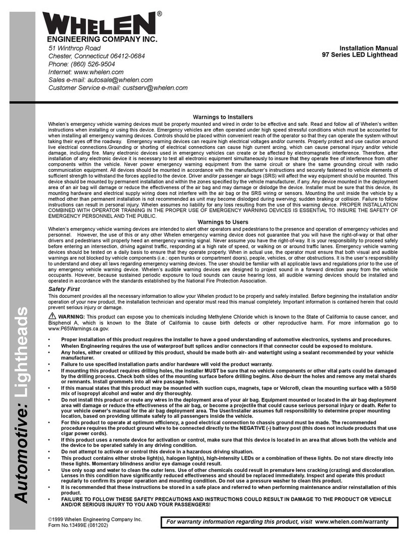 Whelen Engineering Company 97 Series User manual