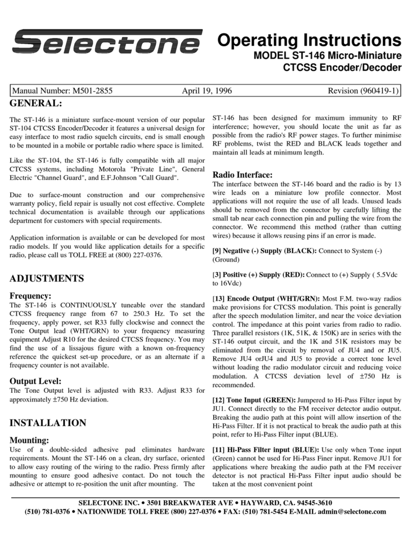 Selectone ST-146 operating instructions