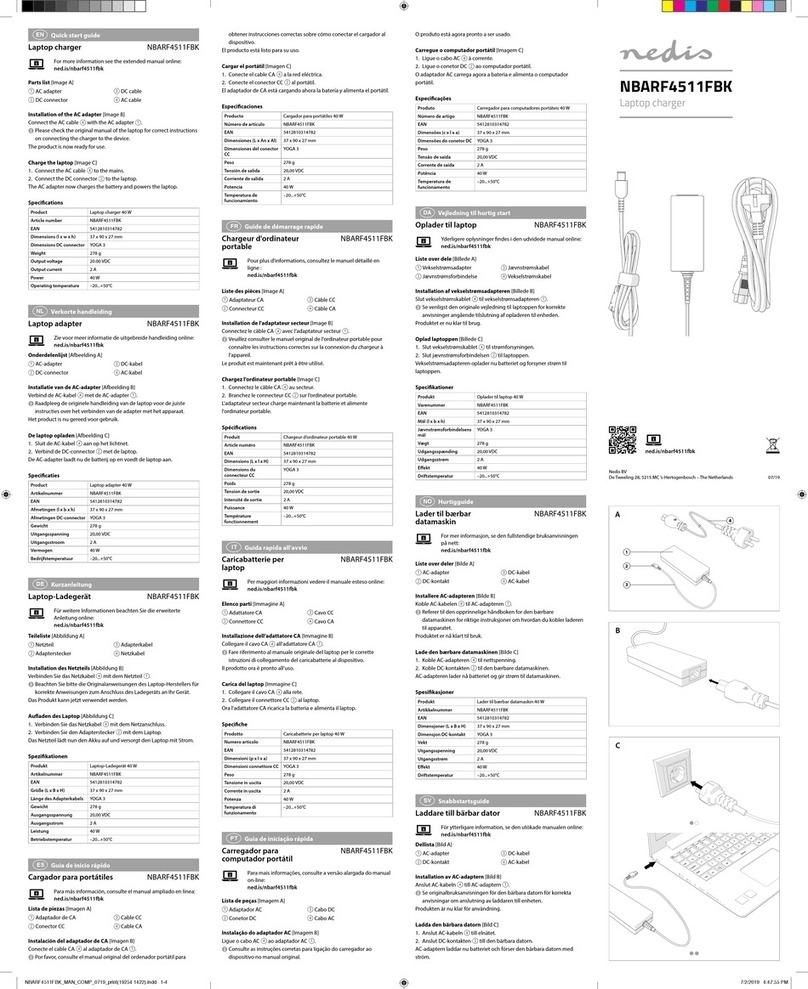 nedis NBARF4511FBK quick start guide