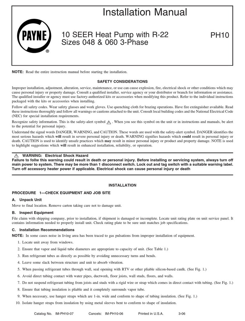 Payne PH10 User manual