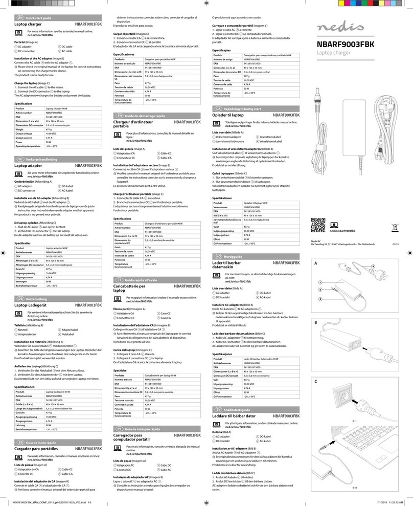 nedis NBARF9003FBK quick start guide