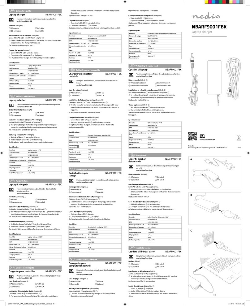 nedis NBARF9001FBK quick start guide