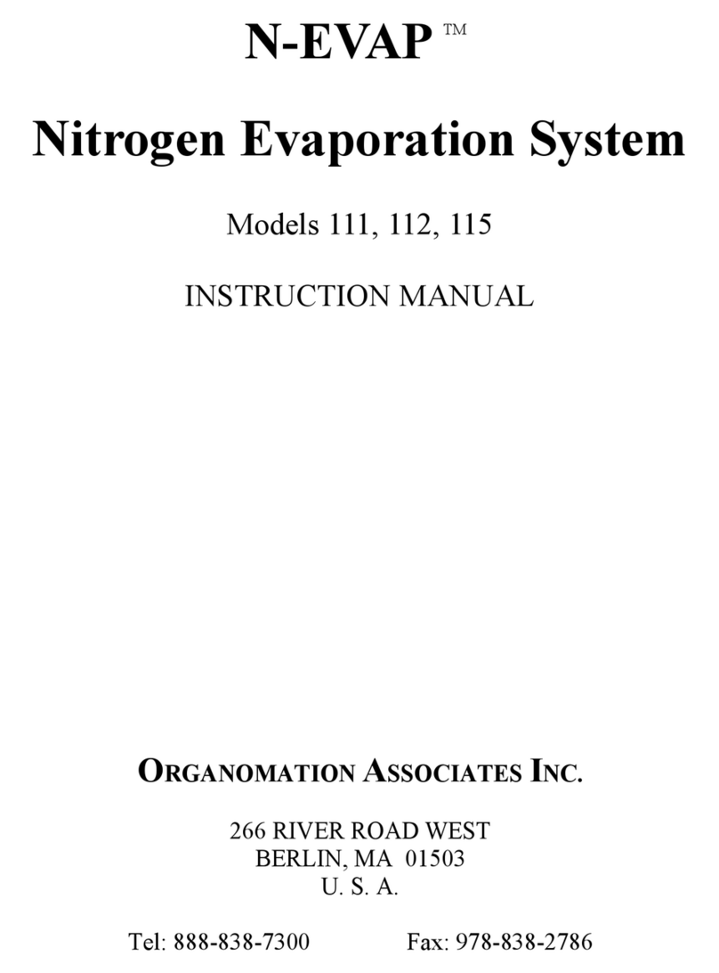 Organomation Associates N-EVAP 111 instruction manual