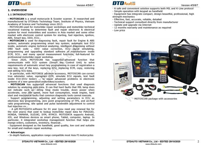 DTDAUTO MOTOSCAN Guide book