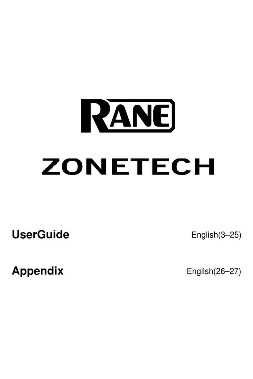 Rane Zonetech User manual