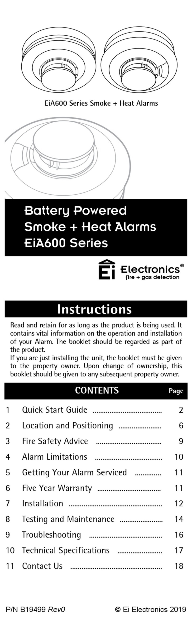 Ei Electronics EiA600 Series instructions