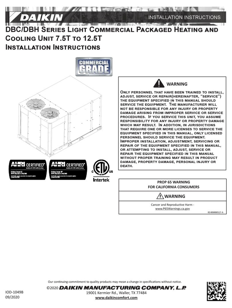 Daikin DBC Series installation instructions