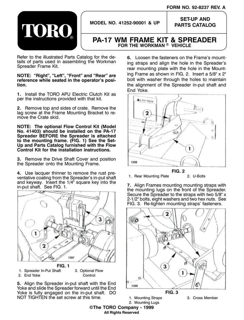 Toro PA-17 WM Set-Up and Parts Catalog