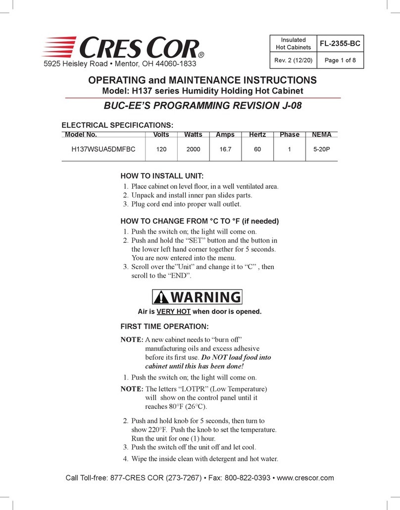 Cres Cor H137WSUA5DMFBC Operating and maintenance instructions